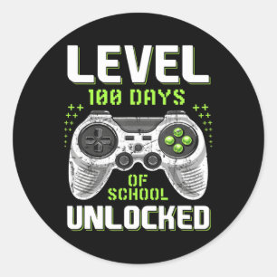 Sticker Rond Gamer 100e Jour De Niveau D'École 100 Jours Déverr