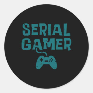 Sticker Rond Gamer Contrôleur Fun Jeu Vidéo Jeu Lover Garçons