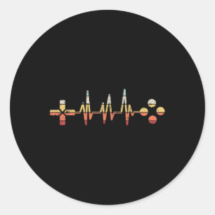 Sticker Rond Gamer Heartbeat For Video Game Lovers Gaming