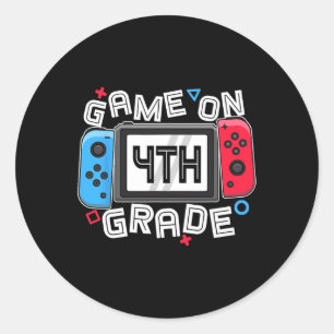 Sticker Rond Gamer Retour À L'École Jeu Amusant Sur Les Enfants