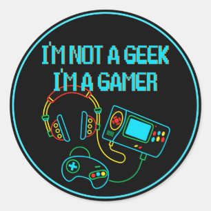Sticker Rond Gamer Retro Neon