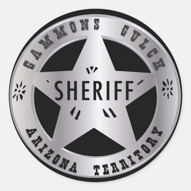 Sticker Rond Gammons Gulch Sheriffs Badge Shickers (Devant)