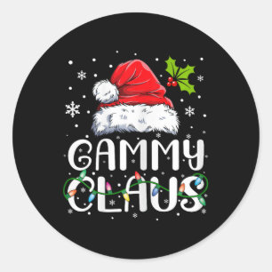 Sticker Rond Gammy Claus Xmas Père Noël Correspondant Famille N