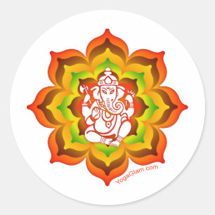 Sticker Rond Ganesh dans Lotus