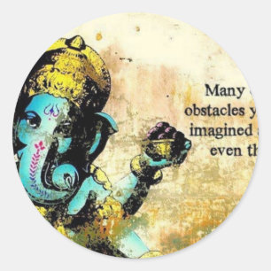 Sticker Rond Ganesh Ganesha Hindu India Asian Elephant Deity