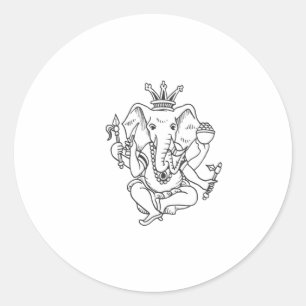 Sticker Rond Ganesha