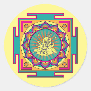 Sticker Rond Ganesha Mandala