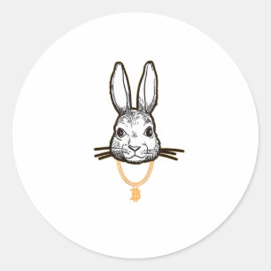 Sticker Rond Gangsta Bunny Rabbit Bitcoin TShirt Crypto pièce M