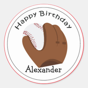 Sticker Rond Gant de base-ball personnalisable de 20 hauts de
