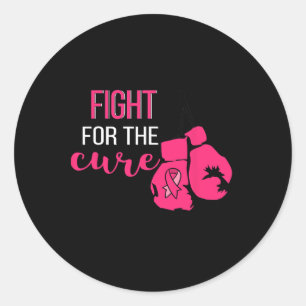 Sticker Rond Gants de boîte de sensibilisation au cancer du sei