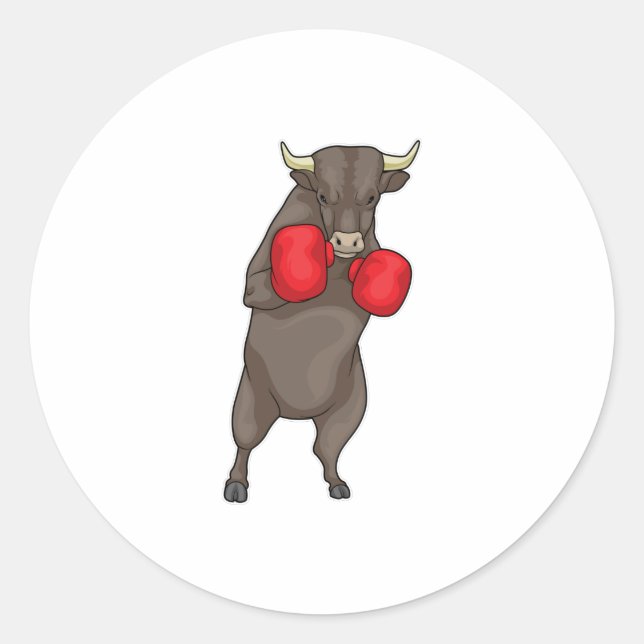 Sticker Rond Gants de boxe Bull Boxer (Devant)