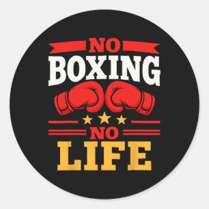 Sticker Rond Gants de boxe No Boxing No Life Gants de boxe _3