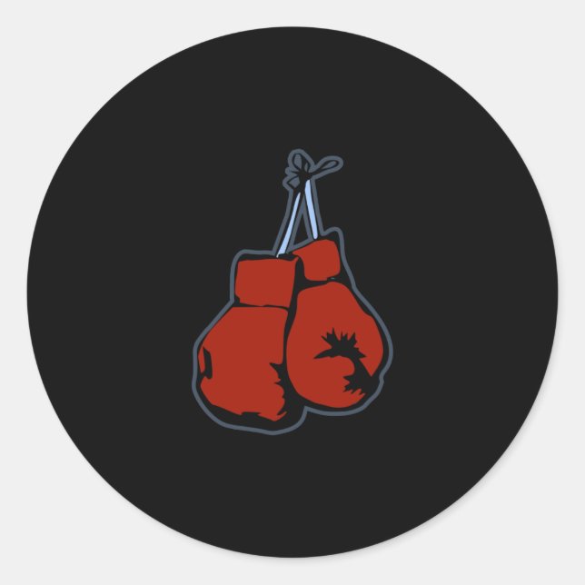 Sticker Rond Gants de boxe vintages (Devant)