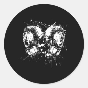 Sticker Rond Gants de kickboxing Streetart Sanda