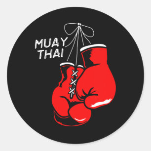 Sticker Rond Gants de kickboxing thaï boxing Muay Thai