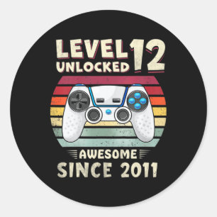 Sticker Rond Garçon 11 ans Anniversaire 11 ans Drôle Joueur 11è