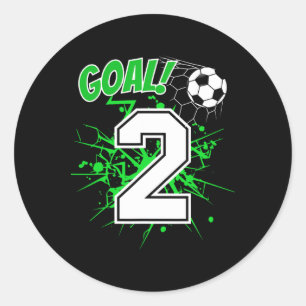 Sticker Rond Garçon 2 Ans Enfants 2ème Anniversaire de Football