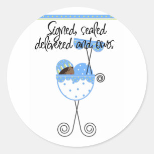 Sticker Rond Garçon d'Afro-américain dans des cartes de chariot