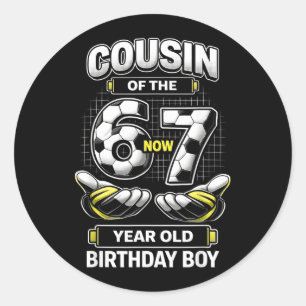 Sticker Rond Garçon d'anniversaire avait 6 7 Six Sept Football