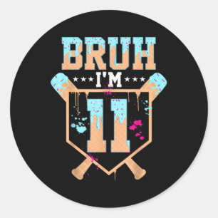 Sticker Rond Garçon d'anniversaire Baseball Crème Glacée Dégoul