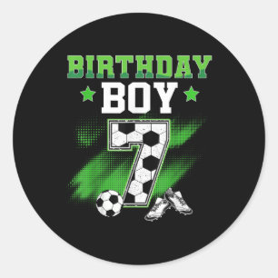 Sticker Rond Garçon de 7 ans pour anniversaire Football Sport g