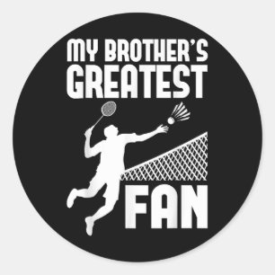 Sticker Rond Garçon de badminton pour frères et sœurs