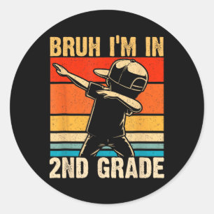 Sticker Rond Garçon de CE1 qui fait le dab Bruh je suis en CE1