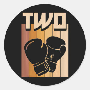 Sticker Rond Garçon Fille 2 Ans Anniversaire Boxe 2ème Annivers