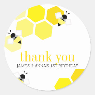 Sticker Rond garçon fille jumeaux N'IMPORTE QUEL ÂGE bee ANNIVE