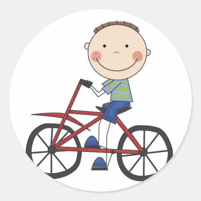 Sticker Rond Garçon sur les tee-shirts et cadeaux de bicyclette (Devant)