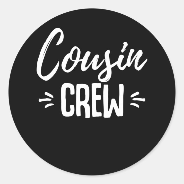Sticker Rond Garçons Anniversaire Grosse Cousin Célébration de  (Devant)