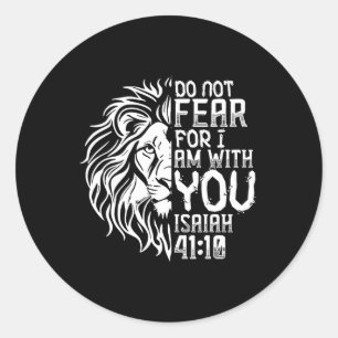 Sticker Rond Garçons Cadeaux Pâques Bible chrétienne Verse Lion