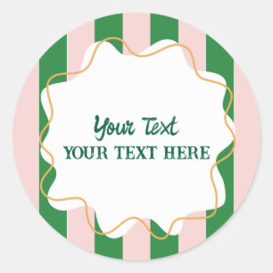 Sticker Rond Garçons Cool Moderne Rayures colorées Fête d'anniv