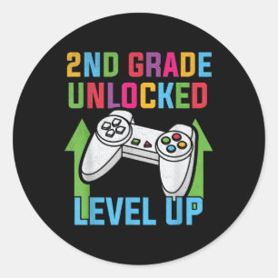Sticker Rond Garçons de 2e année débloqués Level Up Joueur de j