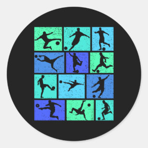 Sticker Rond Garçons de football Enfants Hommes _2
