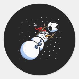 Sticker Rond Garçons de Noël Hommes Xmas Gardien de but Footbal