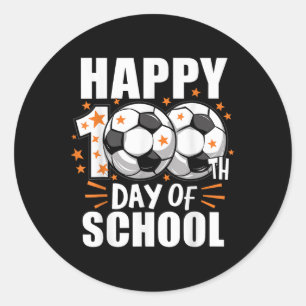 Sticker Rond Garçons Football 100 Jours De Soccer Ball 100ème D