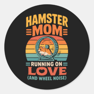 Sticker Rond Garde de hamster maman animal de compagnie hamster