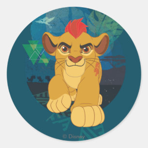 Sticker Rond Garde-lions Kion Safari graphique