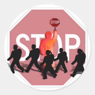 Sticker Rond Garde-passage scolaire