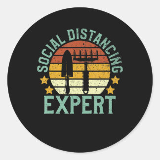 Sticker Rond Gardening Social Distance Tee Botanical Gardener