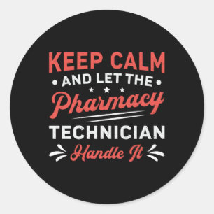 Sticker Rond Garder Calm Technicien En Pharmacie Manipuler Il P