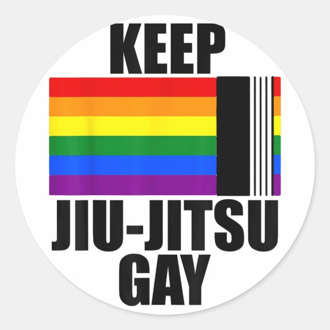 Sticker Rond Garder Jiu Jitsu Gay Shirt LGBT Gay pride Mois 202 (Devant)