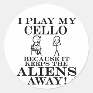 Sticker Rond Garder les Aliens loin de Cello