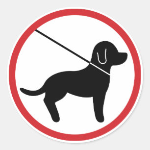 Sticker Rond Garder les animaux en laisse