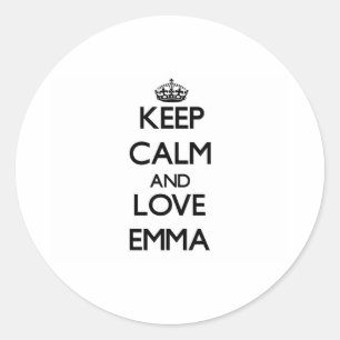 Sticker Rond Gardez le calme et aimez Emma