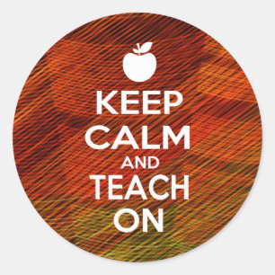 Sticker Rond Gardez le calme et apprenez-le