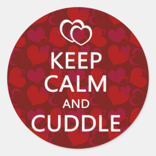 Sticker Rond Gardez le calme et caressez