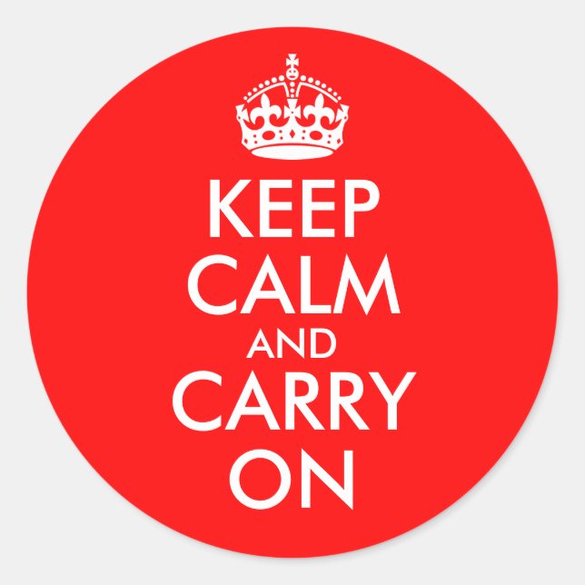 Sticker Rond Gardez le calme et continuez sur l'étiquette (Devant)