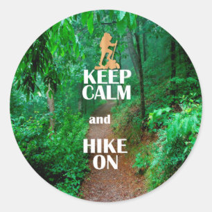 Sticker Rond Gardez le calme et la marche